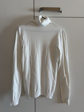 Weisser Rollkragen Pullover, S