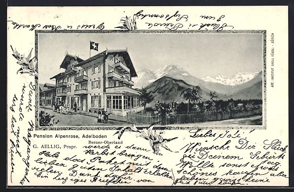 Cartoline postali: Adelboden /Berner-Oberland, Pension Alpe – Usato da Berlin venduto da bartko-reher