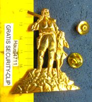 WILLI TELL MIT WALTERLI PIN GROSSS GOLDIG 2NÄGEL-PIN 6x5cm