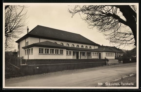 Ansichtskarten: Gränichen, Strassenpartie mit Turnhalle – Gebraucht aus Berlin von bartko-reher