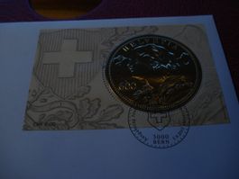 FDC Goldvrenelimarke 2013, ungelaufen, mit Certificate