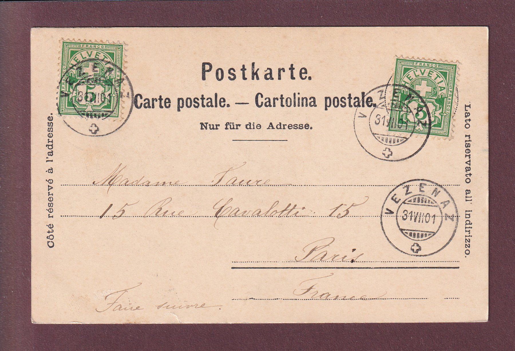 Ansichtskarten: BARQUE DU LEMAN - 1901 // petite déchirure // – Gebraucht aus Pully von nicecards 1