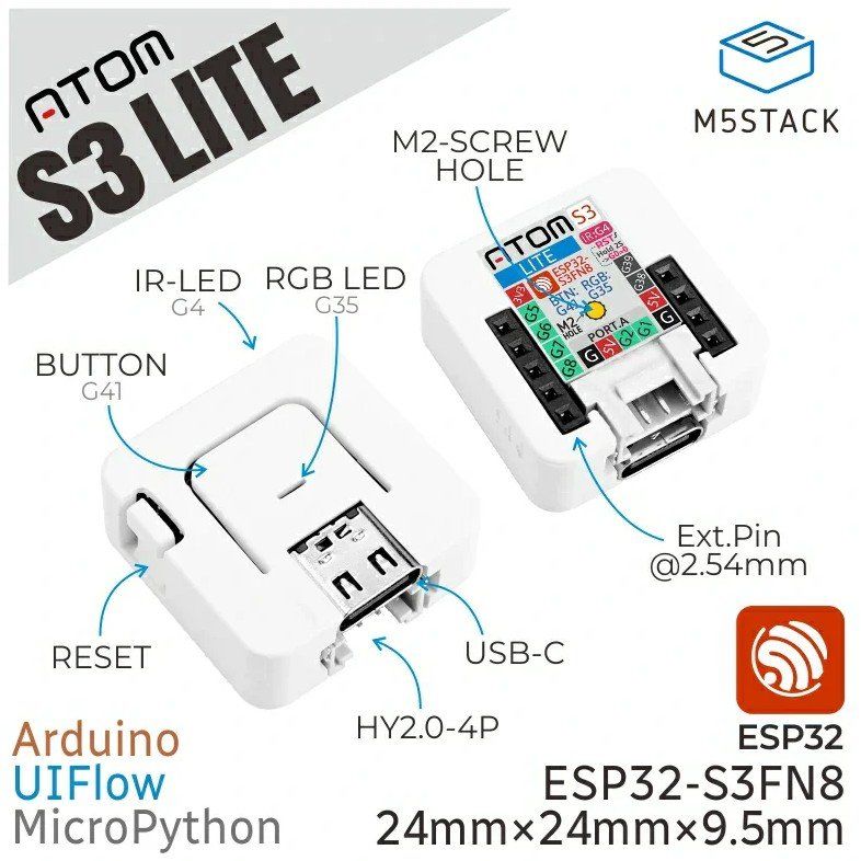 M5Stack Componenti elettronici: M5Stack AtomS3 Lite ESP32-S3 Dev Kit (neu) – Nuovo e nell'imballaggio originale da Veltheim AG venduto da Mibib 1