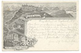 Schreiber's Rigi-Kulm Hotel's (LU) Vorläufer-Litho 1895 ! RR