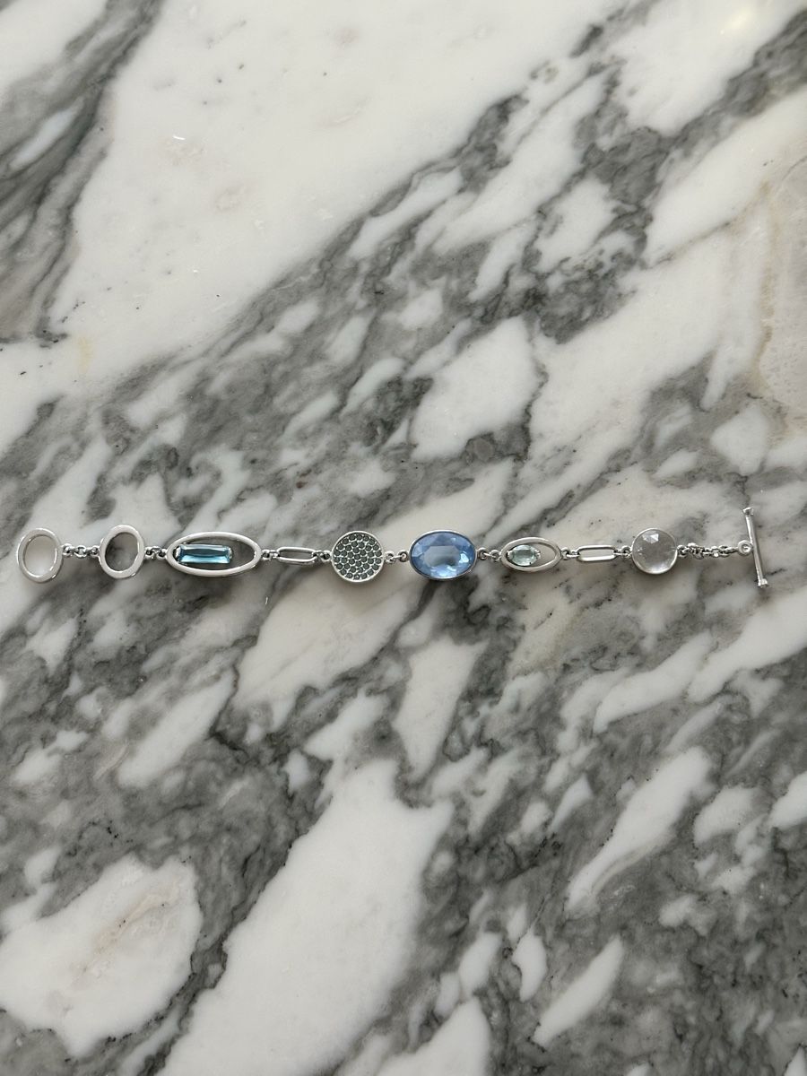 Swarovski Armbänder & -reifen: Swarovski Silver-Tone Bracelet with Blue Gems – Neu (gemäss Beschreibung) aus Thalwil von Ven.Mic