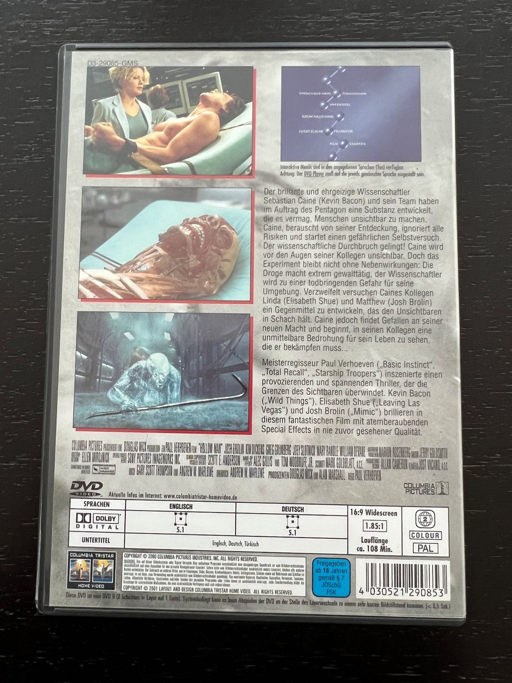 Tutti i DVDs: Hollow Man, DVD, FSK16 – Usato da Jona venduto da brandillo83 1