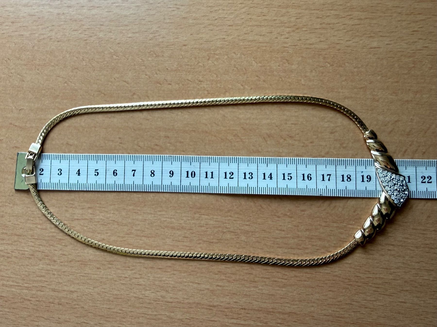 Catenine: Vintage Halskette Goldfarbe mit strass – Usato da Lamone venduto da LaCantinaMagica 6