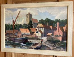 Gemälde Essex Village Driver Paul Peinture signée Cambridge