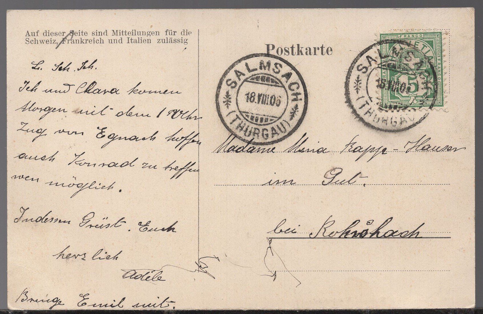 Ansichtskarten: Romanshorn  1906  Dorfansicht – Gebraucht aus Aarau von kufi44 1