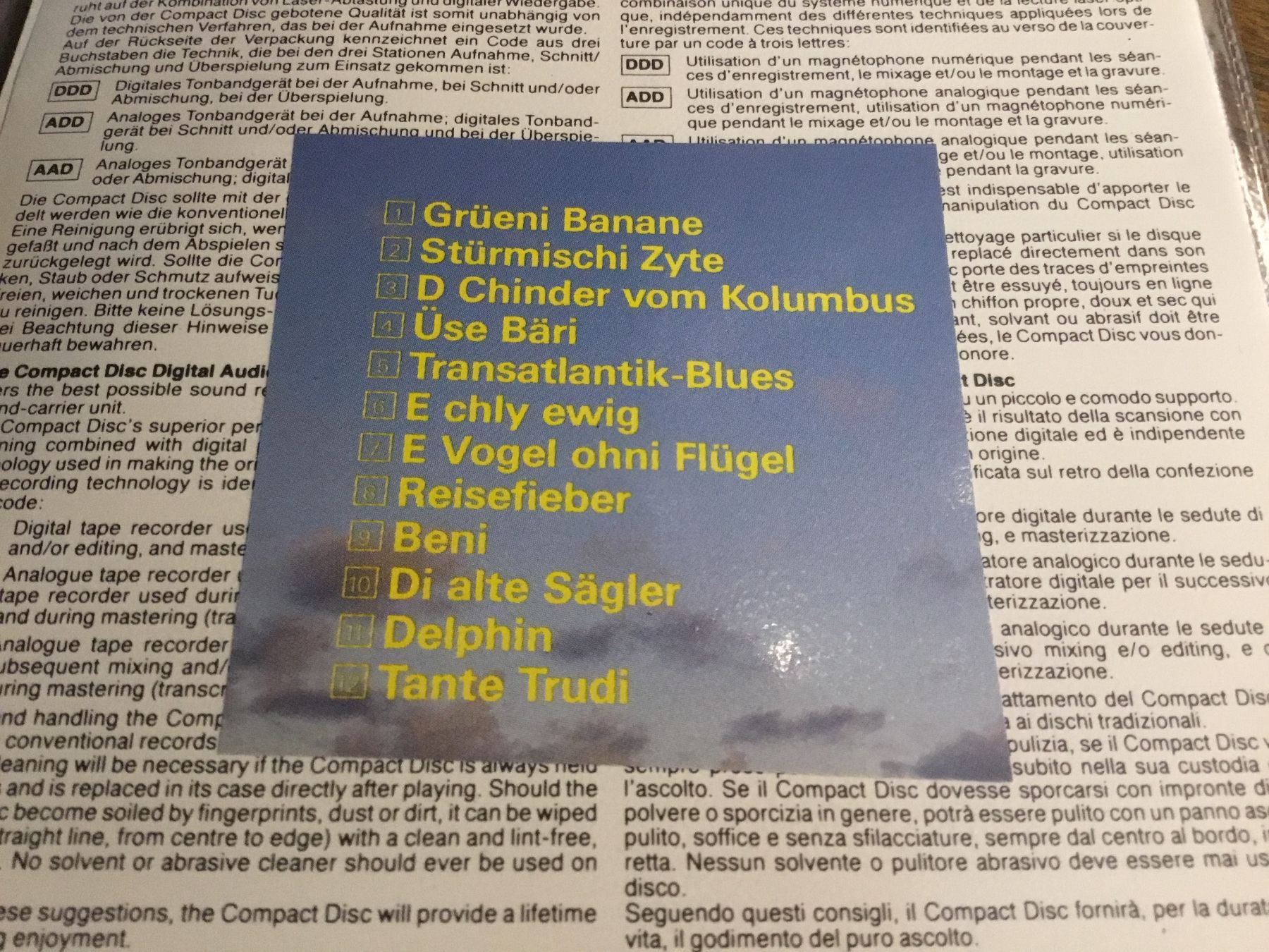 CD: Peter Reber - Grüeni Banane - CD - – Usato da Thierachern venduto da sweden08 1