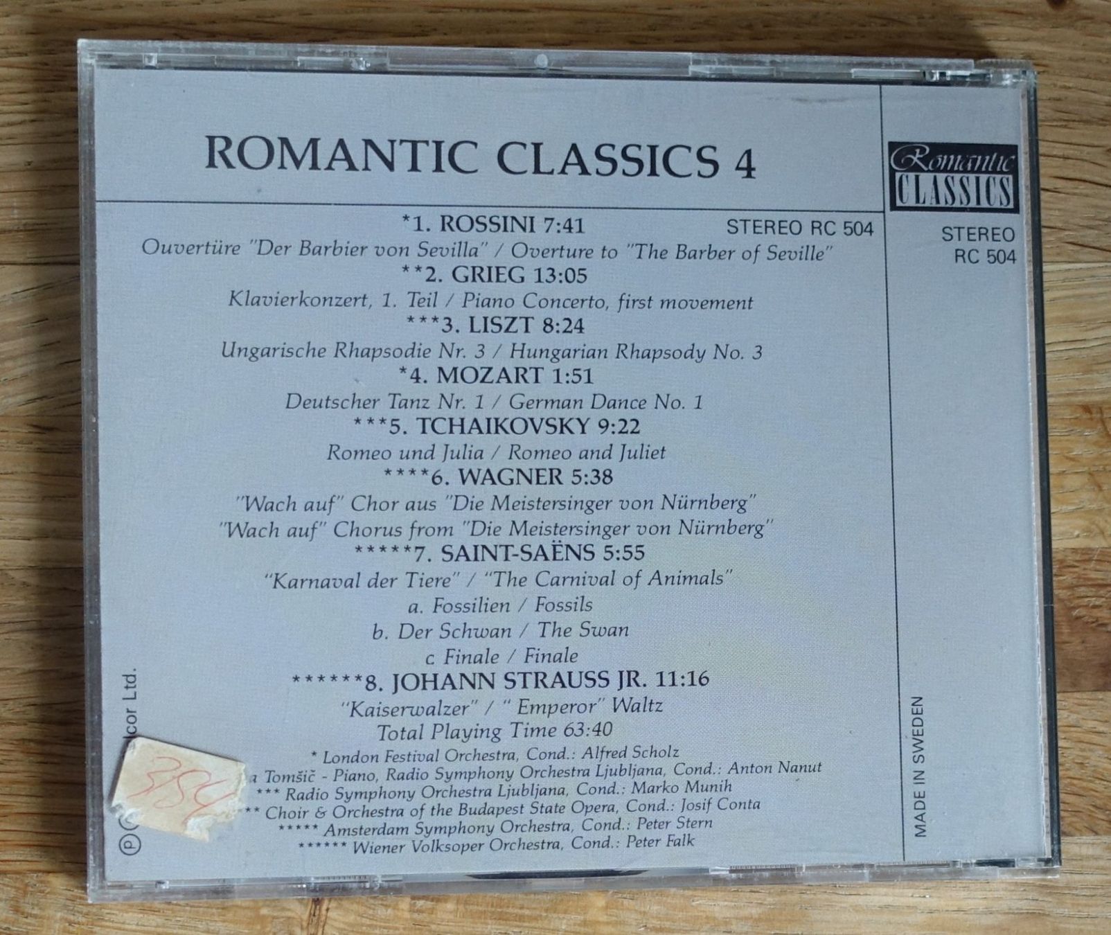 CD: Romantic Classics 4 - F31 – Usato da Sessa venduto da fraenklishop 1