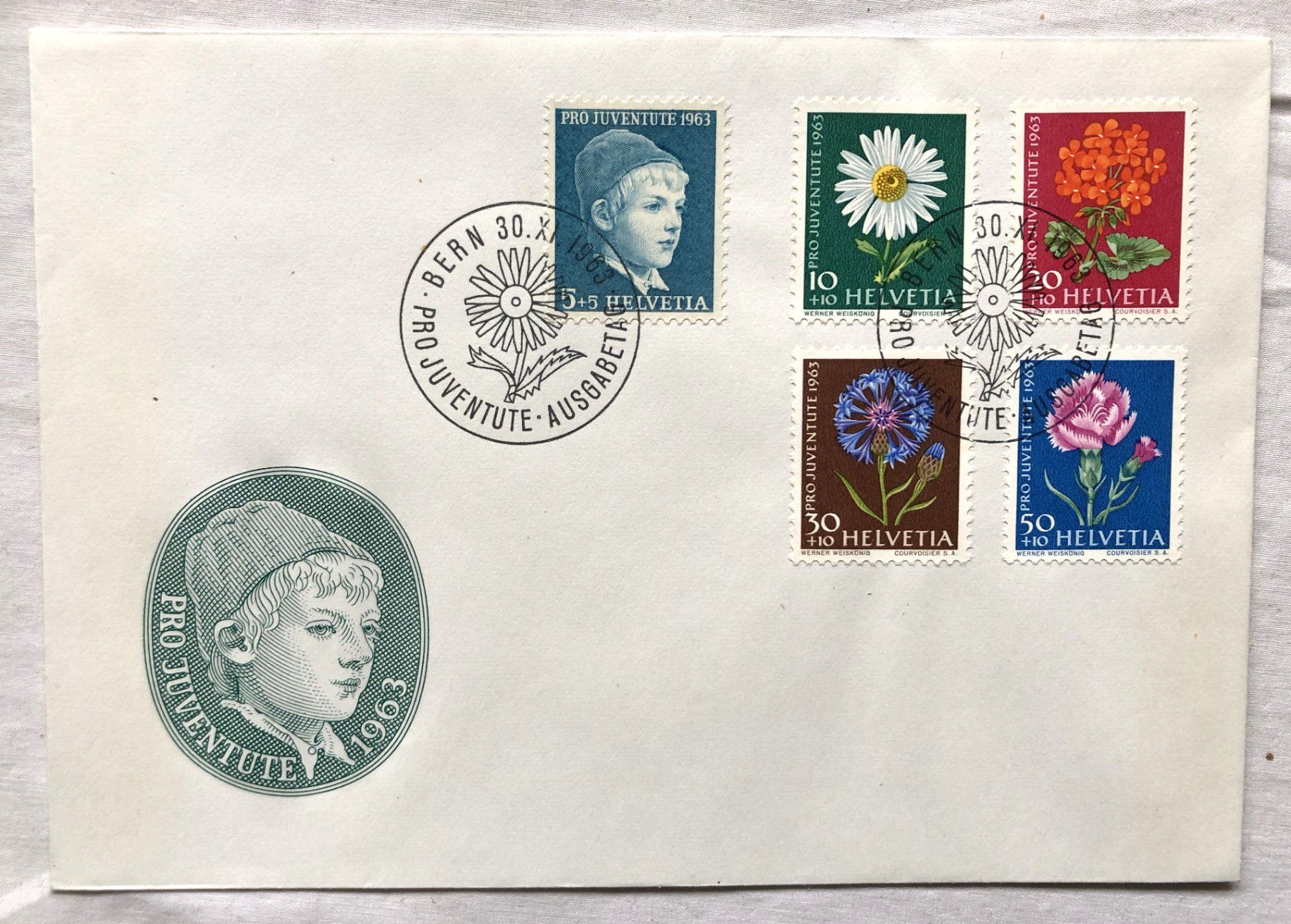 Tutti i francobolli: Schweiz - Pro Juventute - 1963 - FDC, Ersttagsstempel – Usato da Schaffhausen venduto da durruti