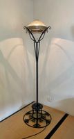 Lampadaire Art Déco, fer forgé et verre moulé, 1930