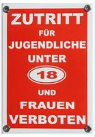 Emailschild - Zutritt für Jugendliche unter 18 ...