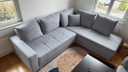 Ecksofa ausziehbar grau