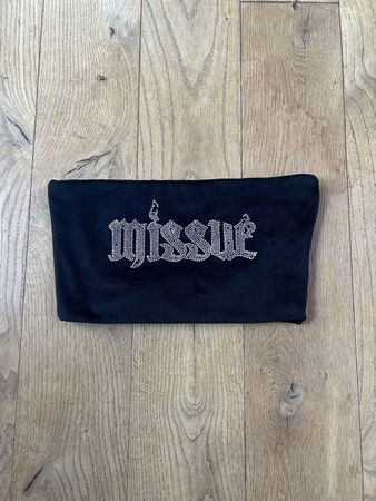 Missue Bandeau Top Schwarz mit Strass, Grösse 36 (S)