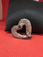 Herz Anhänger Glas schwarz goldfarben guter Zustand