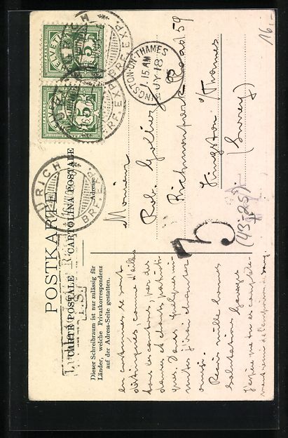 Cartoline postali: Zürich, Eidg. Sängerfest 1905, Bauern  – Usato da Berlin venduto da bartko-reher 1