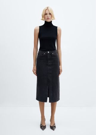 Jupe en jean Zara noir, taille 34. NEUVE
