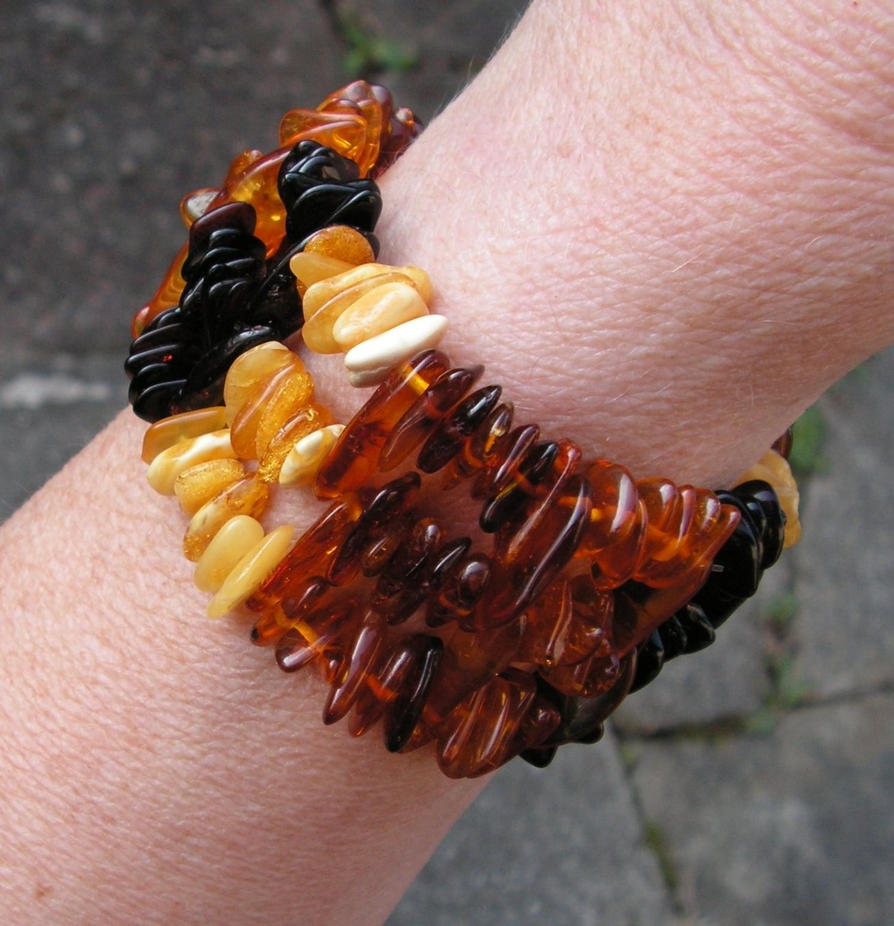 Armbänder & -reifen: ♥ ARMBAND / Baltischer Bernstein / MULTICOLOR / DREIREIHIG – Neu (gemäss Beschreibung) aus Derendingen von Editka 6