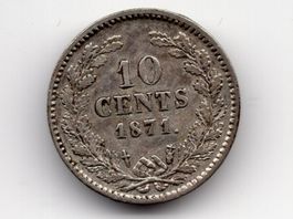 (661) Holland, 10 Cents 1871, vz