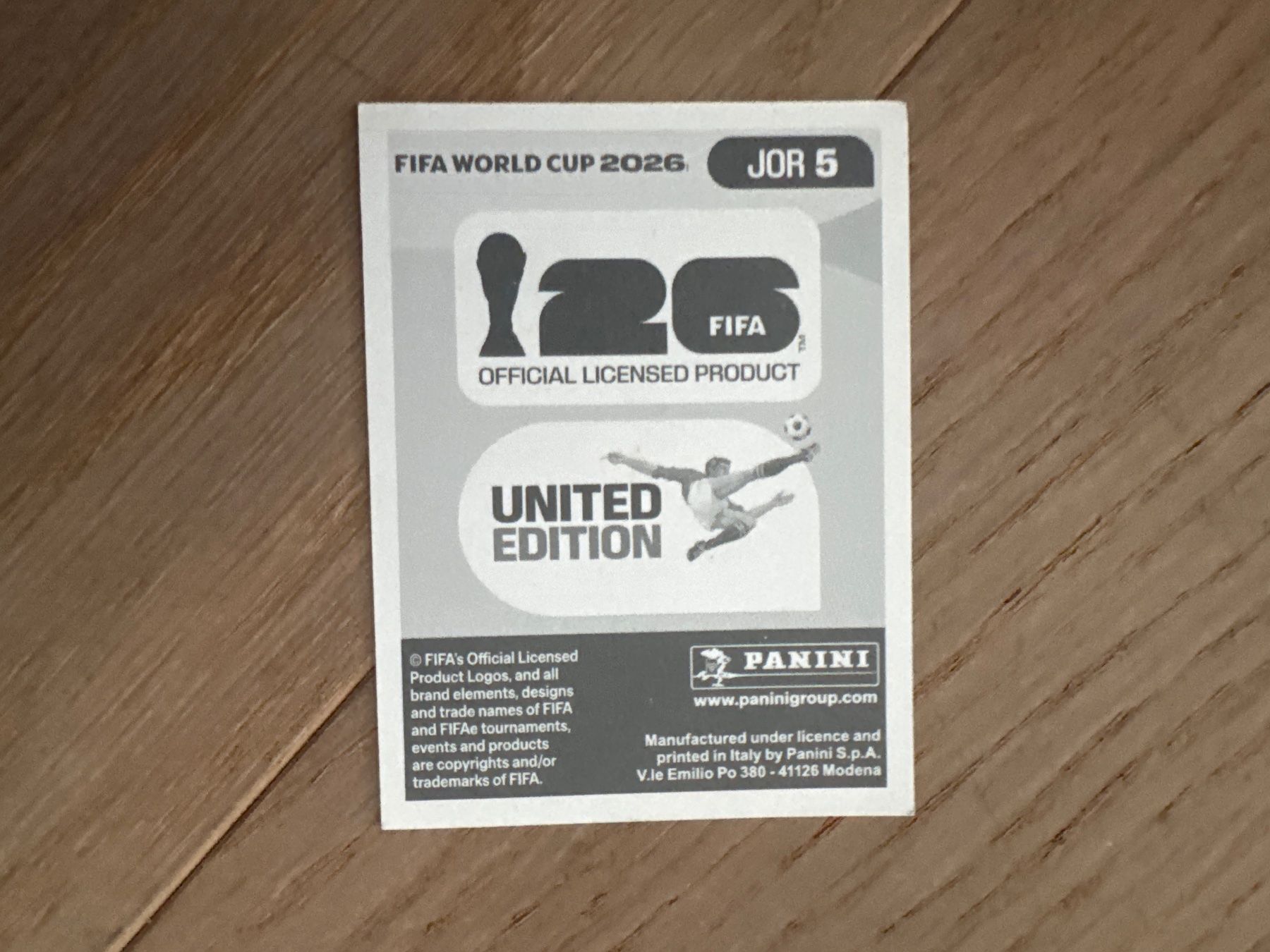 Panini Carte collezionabili: Panini 2026 JOR 5 – Usato da Lausanne venduto da FabienA 1