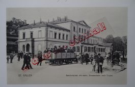 St. Gallen Bahnhofplatz Strassenbahn anno dazumal