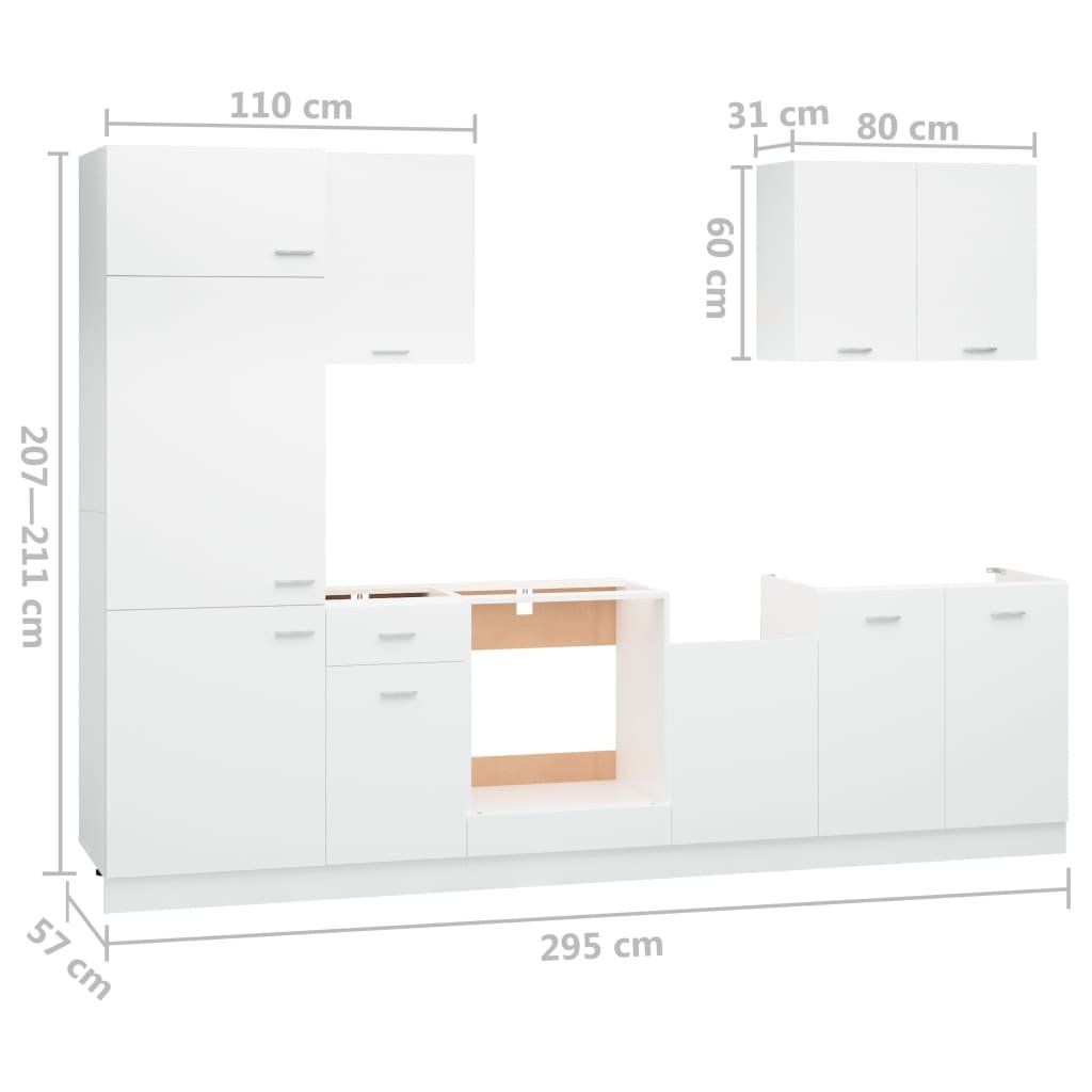 Cucine complete: Küchenzeile  Weiß Holzwerkstoff – Nuovo e nell'imballaggio originale da Zug venduto da Cheap-Shop 2