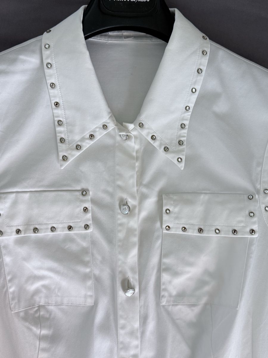 Escada Camicette: Escada chemise blanche à strass – Usato da Grône venduto da ukr_2qbg 2