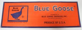 Orig. Werbung Blue Goose, Gans, Fullerton Cali. USA