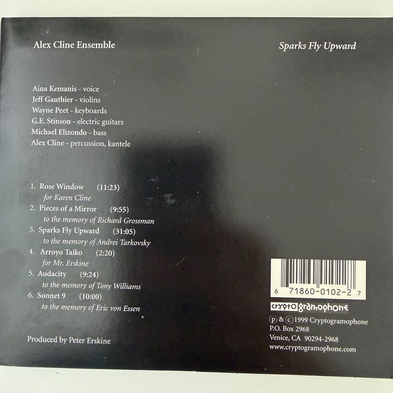 CD: Alex Cline, Sparks Fly Upward (CD Cryptogramophone) – Usato da Zug venduto da Mirare9 5