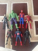 7 grosse Figuren Spiderman Hulk Captain America Iron Man 