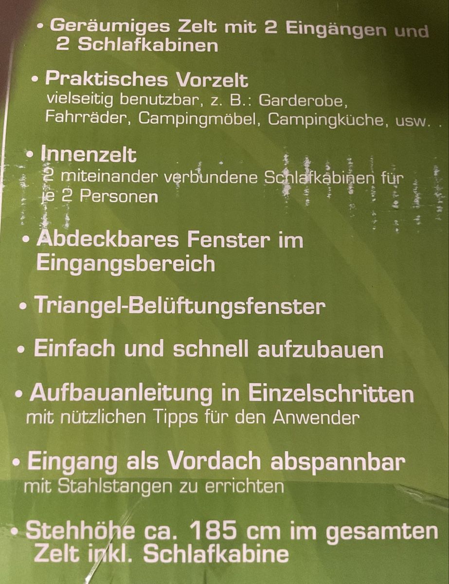 Tende : Zelt 4 Personen – Nuovo e nell'imballaggio originale da Bergdietikon venduto da Papageischtli 1