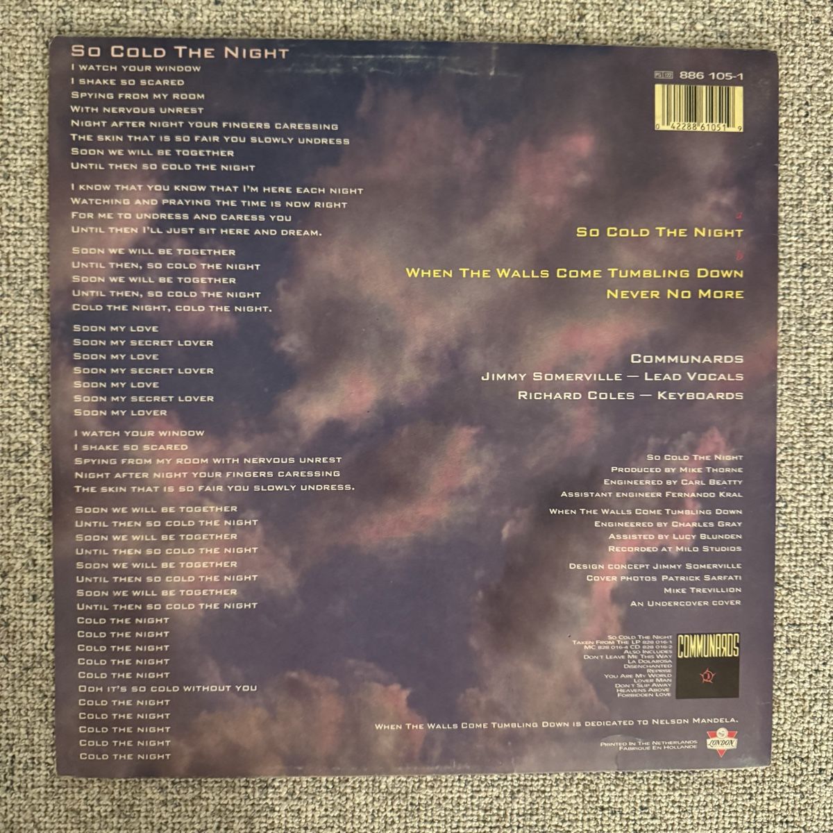 Dischi in vinile: Communards - So Cold The Night - 12" Maxi - 80s – Usato da Rorbas venduto da BlackstarRecords 1