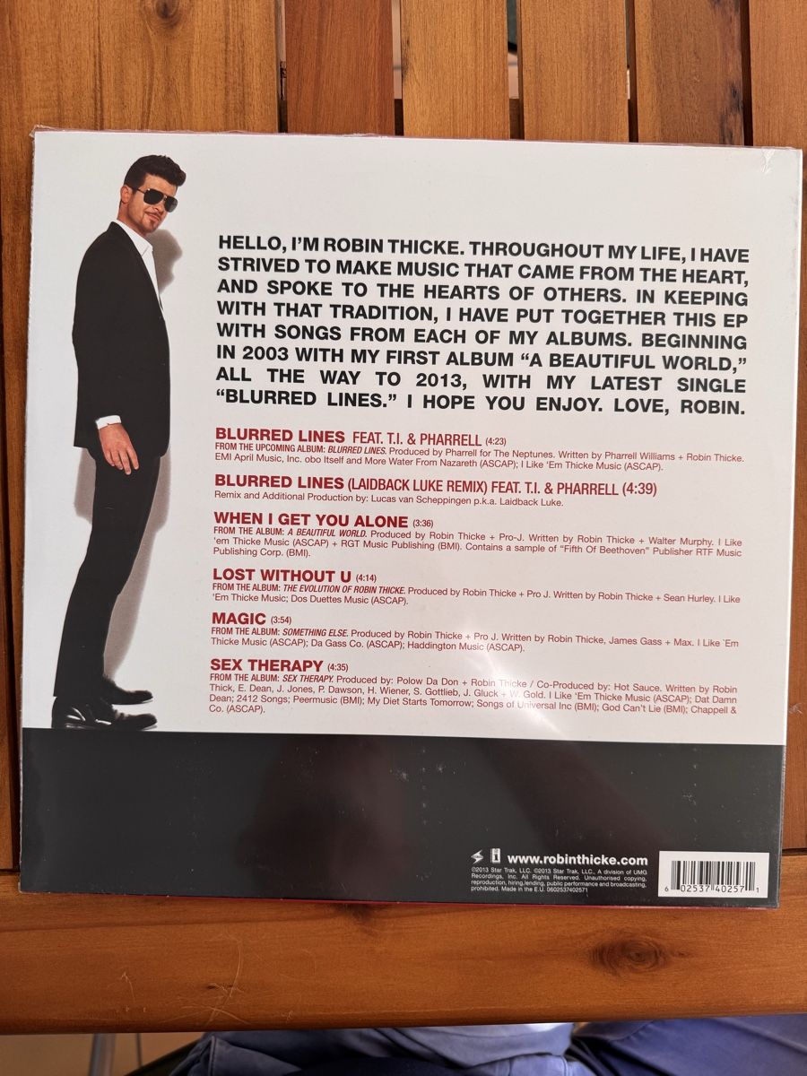 Dischi in vinile: Robin Thicke - Blurred Lines EP, Still Sealed! – Nuovo e nell'imballaggio originale da Lugano venduto da awestona 1