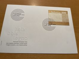 CH 2004 FDC Rohstoff Schweizer Holz Sondernarke