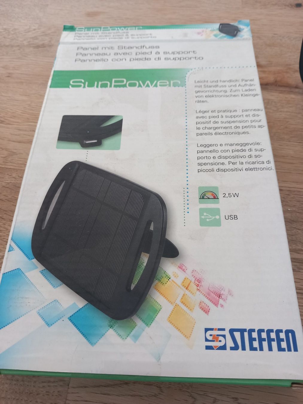 Dispositivi a energia solare: Solarpanel mit Standfuss – Nuovo e nell'imballaggio originale da Thun venduto da Beroshop 1