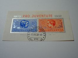 Block Pro Juventute 1937, gestempelt, Schaffhausen