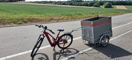 Remorque avec crochet pour vélo/vélomoteur/scooter