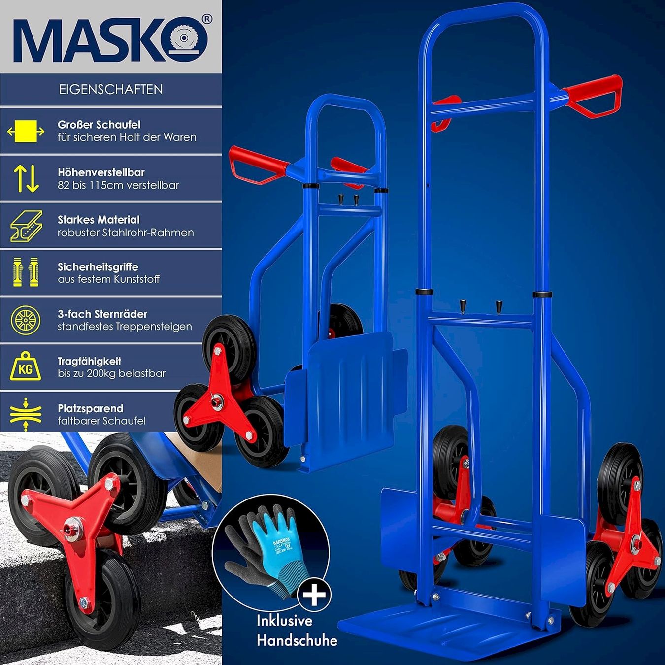 Altro per stoccaggio & trasporto: MASKO Sackkarre 200 kg Blau – Nuovo e nell'imballaggio originale da Bottighofen venduto da zaap 1