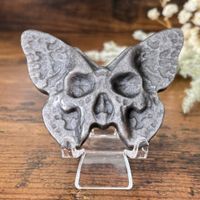 ✲ Silberschein Obsidian Schmetterling Totenkopf ✲35g / 61mm