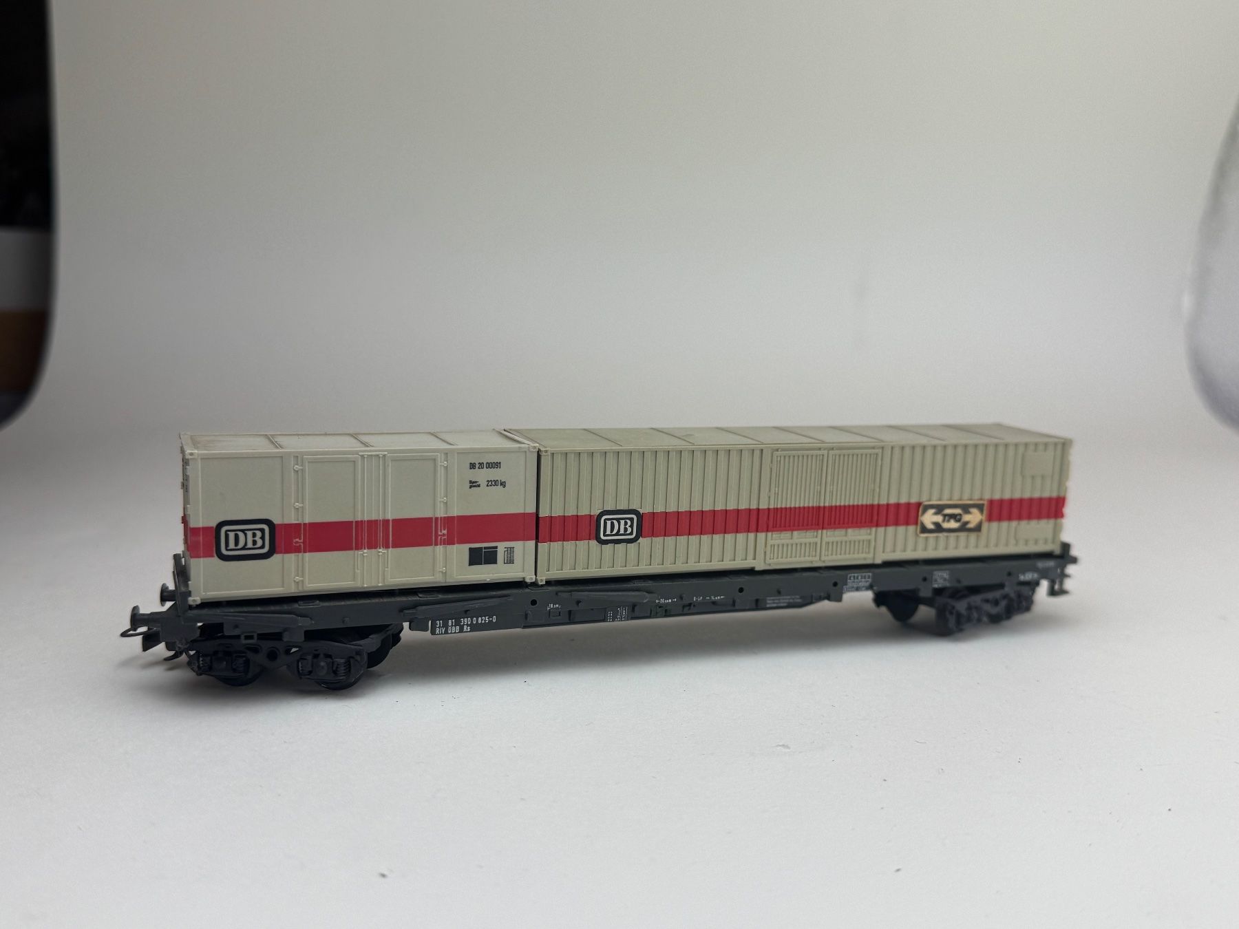 Liliput Modellini di ferrovie: HR-  Liliput Containertragwagen DB – Usato da Elm venduto da Wikmtz