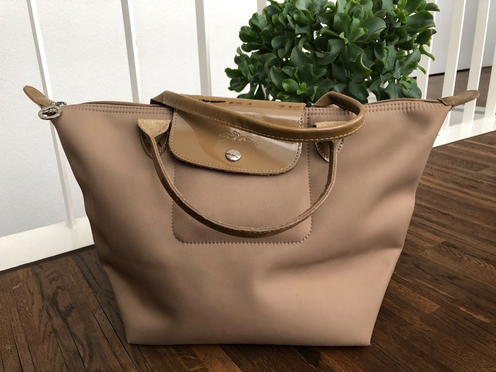 Tasche Le Pliage von Longchamp in Taupe (Gebraucht) in Schlossrued