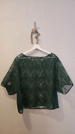 🌱Hübsches Spitzenoberteil von Zara in Smaragd grün Gr.L🌱