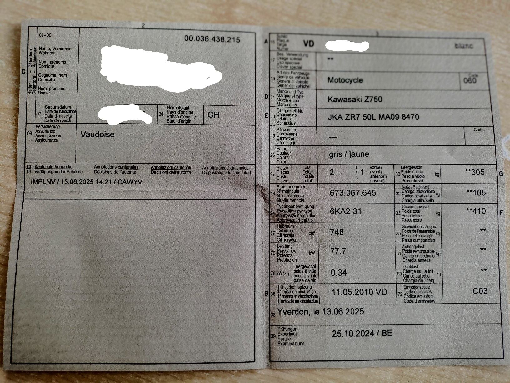 Kawasaki Route: Kawasaki Z750  – D'occasion à Payerne par ale_nc2k 7
