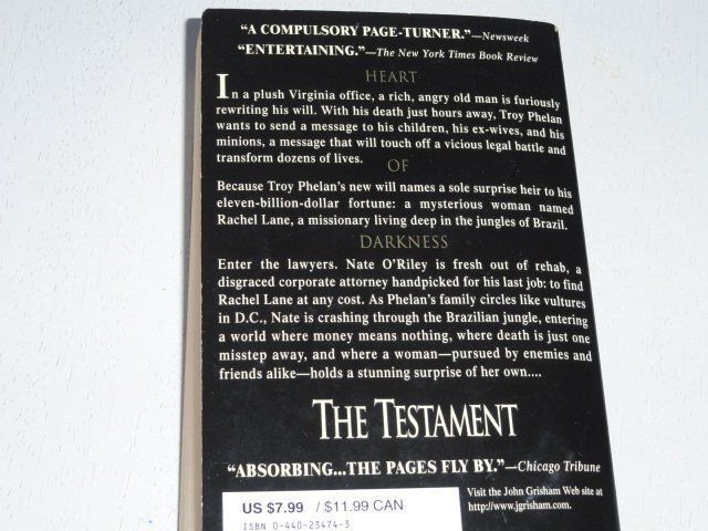 Libri: John Grisham - The Testament - in English – Usato da Unterbäch VS venduto da itoldyouso 2