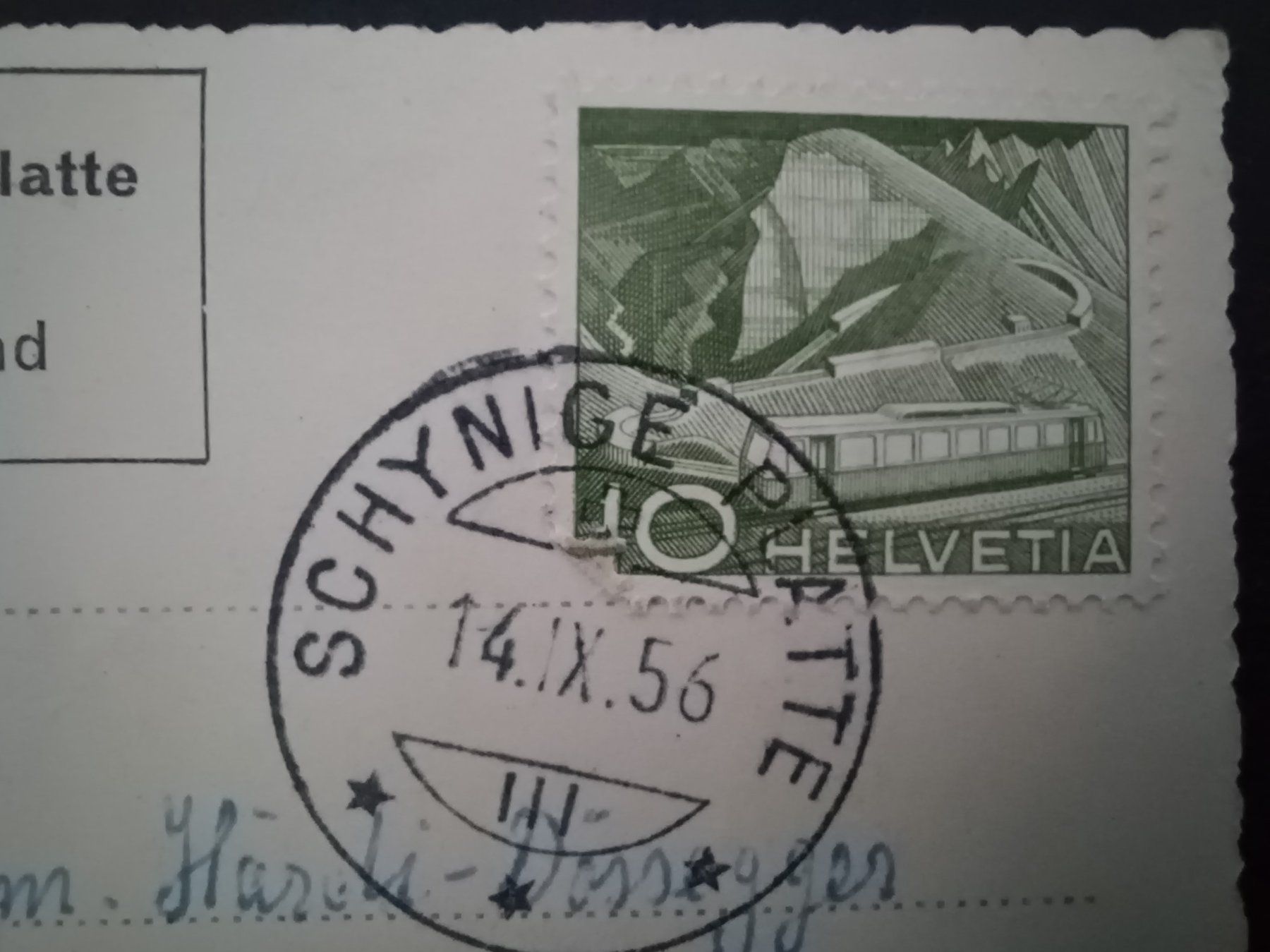 Cartoline postali: BE, Schynige Platte , Berner Oberland, 1956 – Usato da Aarau Rohr venduto da mgvw 3