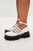 Coole weisse Slipper mit Plateau (Gr.38)