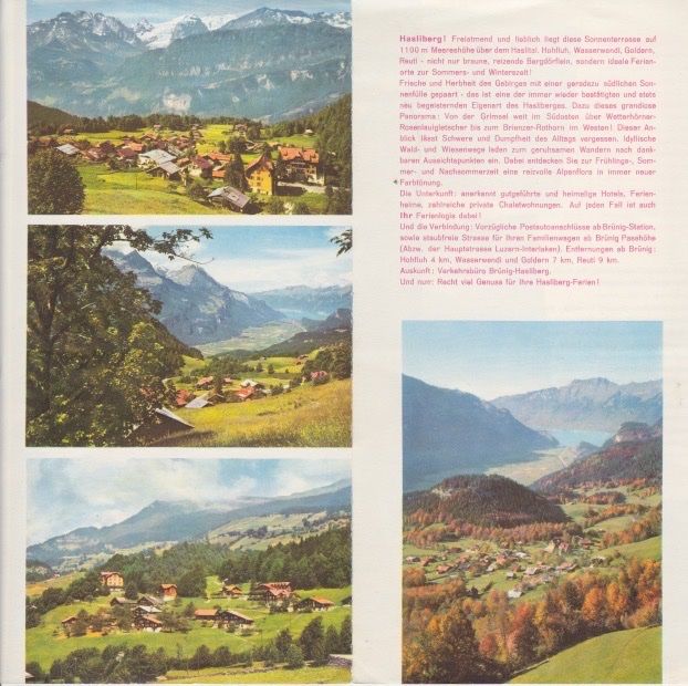 Documenti: Alter Farbprospekt Brünig - Hasliberg. 1966 – Usato da Schlieren venduto da Rapaelli 2