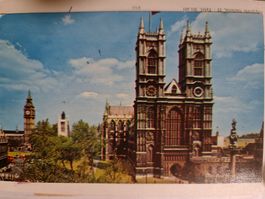 Alte Postkarte Westminster Abbey London 1966 gestempelt